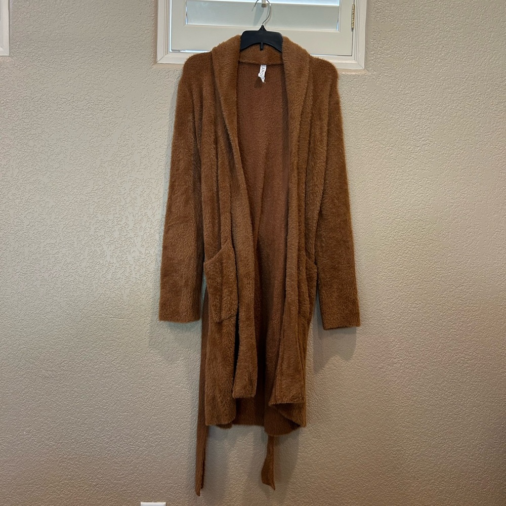 Anthropologie Amadi Nancy Eyelash Cardigan Honey Light Brown - Picture 5 of 15